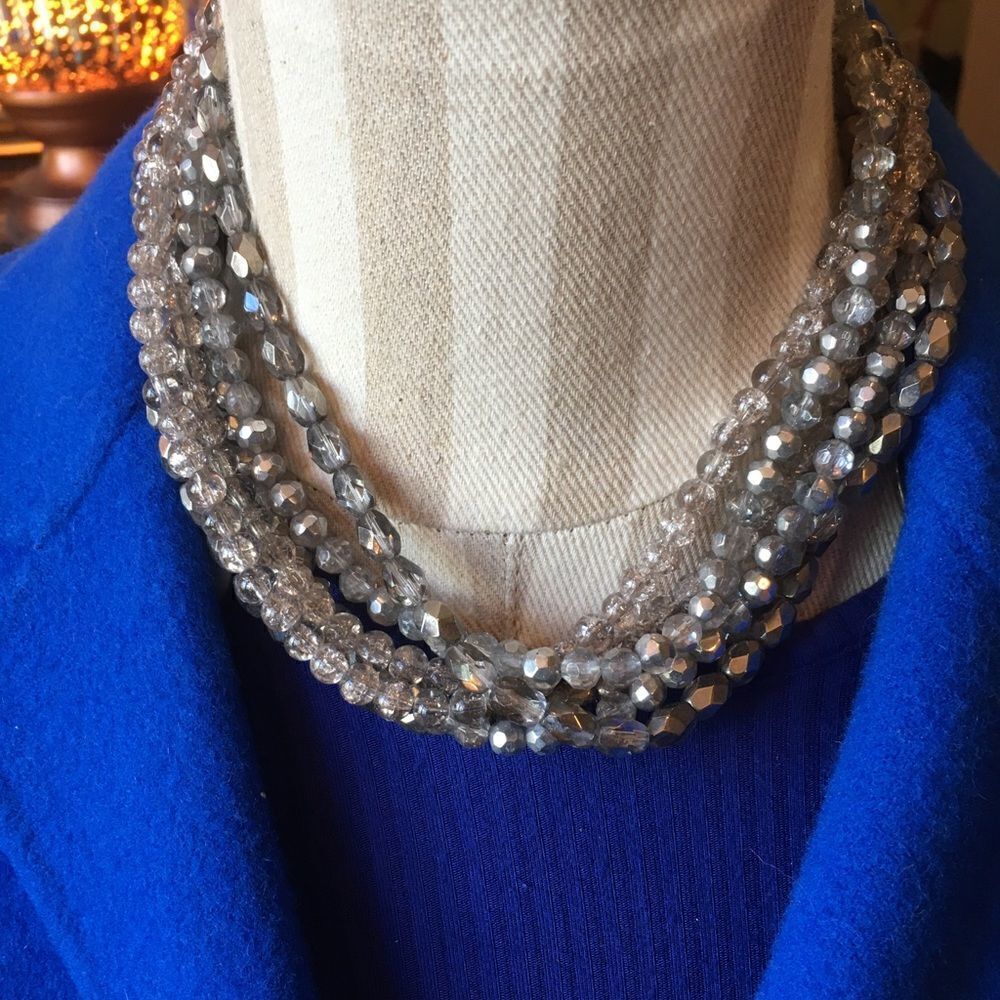 Gorgeous Multiple Silver Graystrand Necklace! - image 1